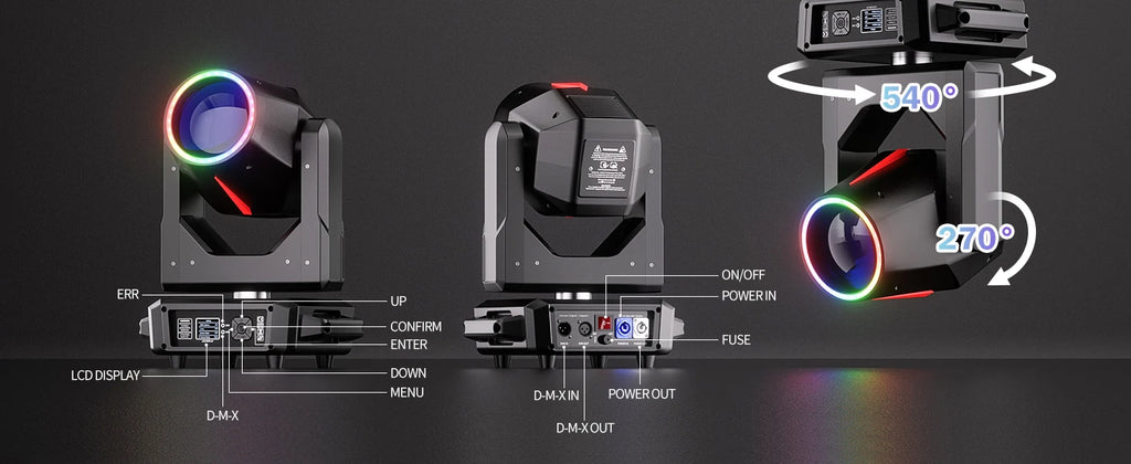 U'King 295W 14R HID Beam Moving Head Light 8/18 Prism Gobo Zoom  Rainbow Effect Stage Light DMX512 DJ Lights For Xmas Party KTV