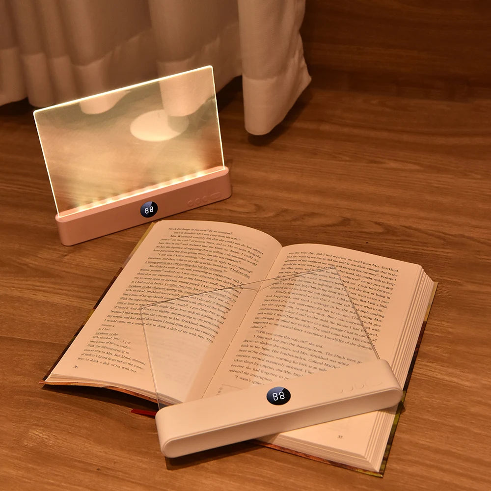 LED Book Light and Night Light 2 in 1, 3 Color Temperatures & Stepless Dimming, USB Rechargeable Reading Light with Timer for Ni