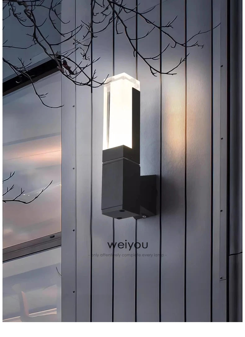 PIR Sensor outdoor wall lamp waterproof courtyard lamp modern minimalist corridor staircase lamp villa front door lamp garden