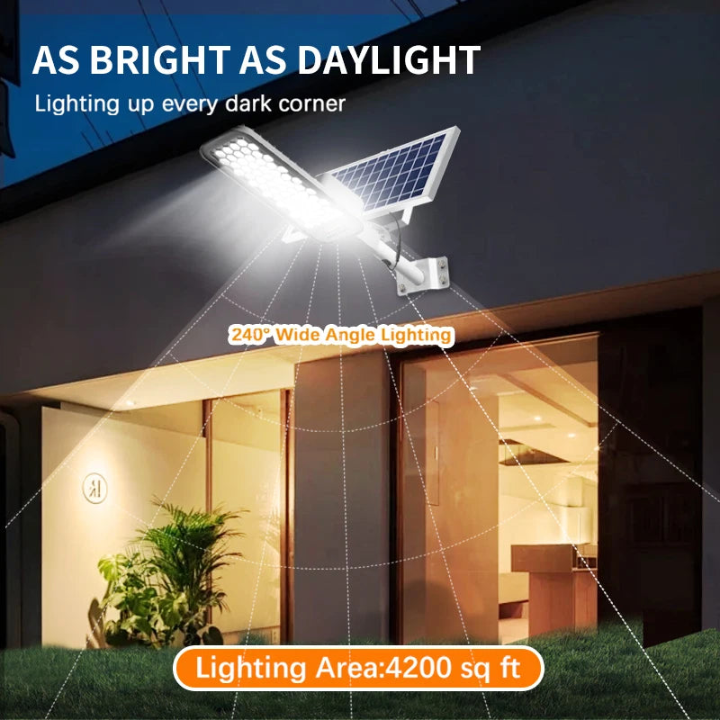 Solar Street Light Outdoor Dusk to Dawn Solar Lights Outdoor with and Remote Control Solar Parking Lot Lights for Courtyard