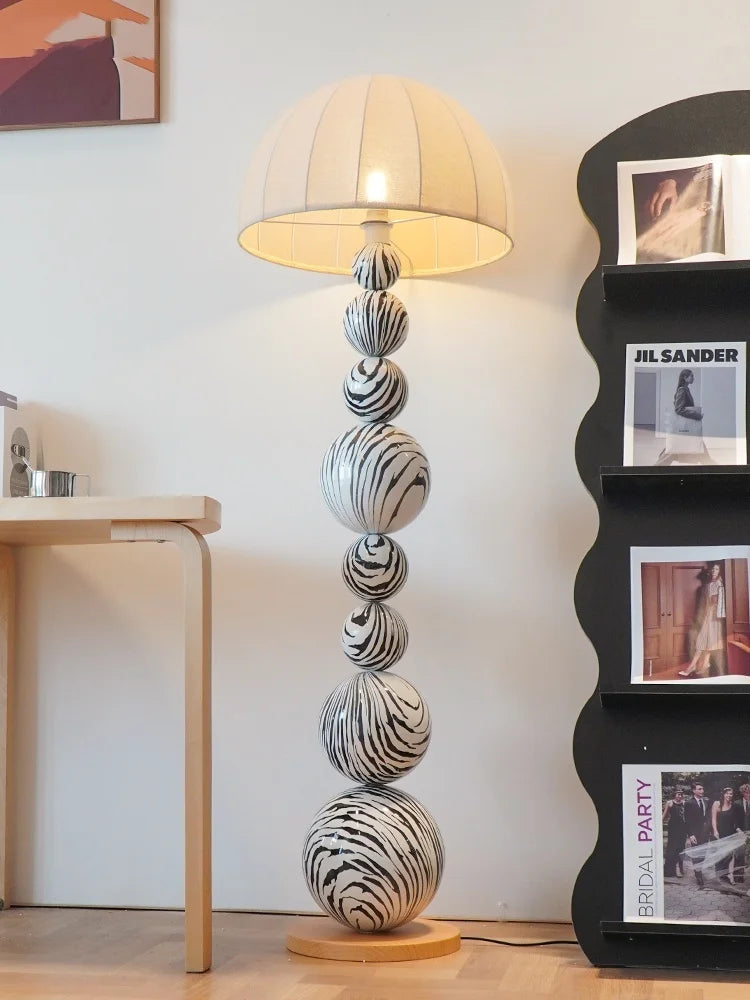 Medieval Zebra Floor Lamp Living Room Sofa Standing Lamp Creative Design Bedroom Decoration Desk Lamp Sphere Ornament Light LED