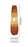 Vinatge Wicker Floor Lamp Retro Hemp Rope Lamp For Living Room Corner Bedroom Teahouse Decor LED Bedside Rattan Standing Lamp