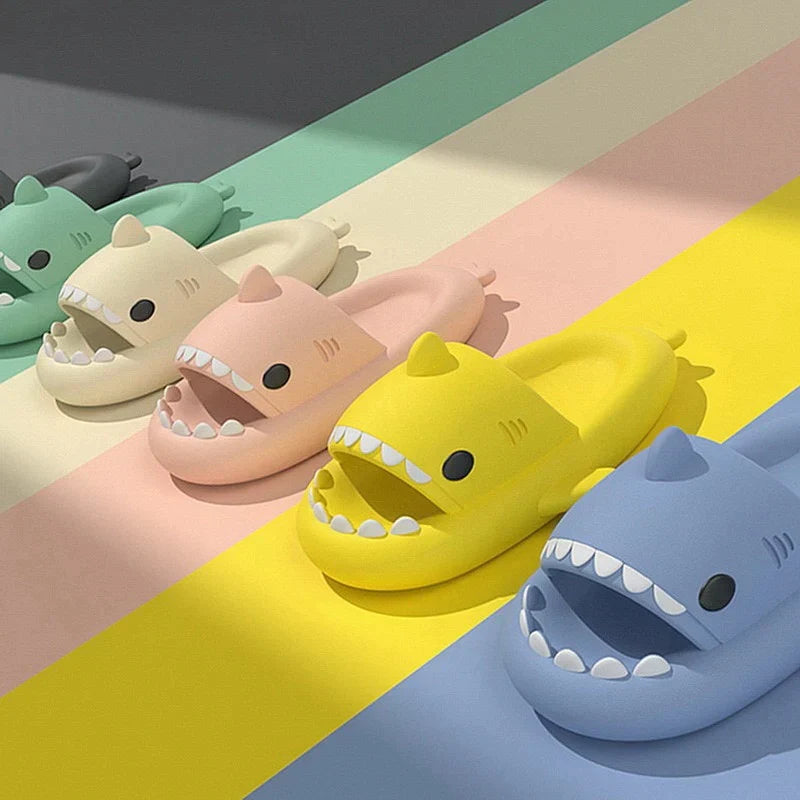 Funny Shark Slippers – Novelty Outdoor Slides for Adults & Kids
