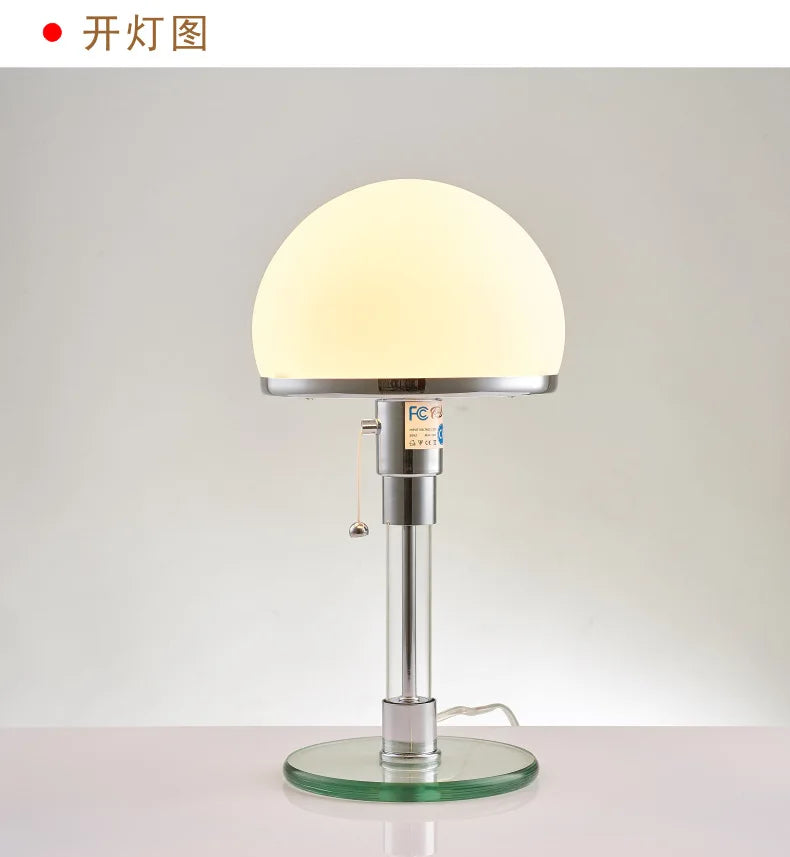 Bauhaus Lamp White Table Lamp Danish Designer Nordic Bedroom Bedside Simple Glass Table Light for Living Room