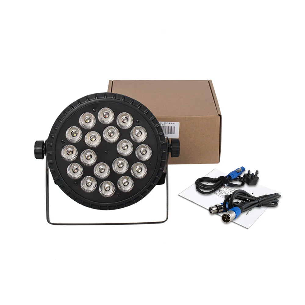 SHEHDS LED 4pcs 18x12W RGBW/18x18W RGBWA+UV Flat Par Lighting Aluminum Alloy DJ Disco Stage Equipment Christmas Decoration
