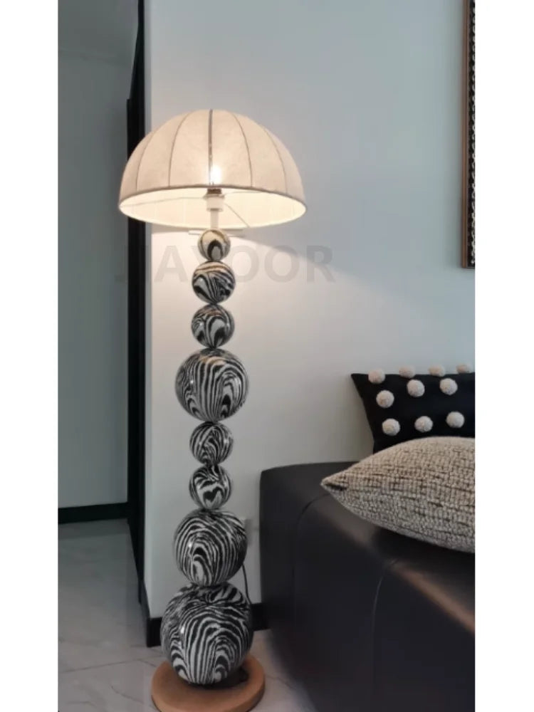 Medieval Zebra Floor Lamp Living Room Sofa Standing Lamp Creative Design Bedroom Decoration Desk Lamp Sphere Ornament Light LED