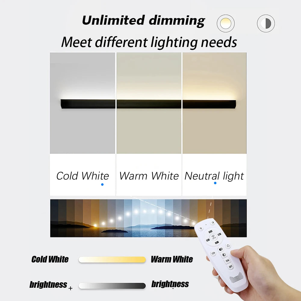 2/1 PCS Outdoor Lighting Waterproof LED Dimming  Remote Control IP65 Waterproof Wall Light  Porch Sconce  85V- 265V 60-200cm