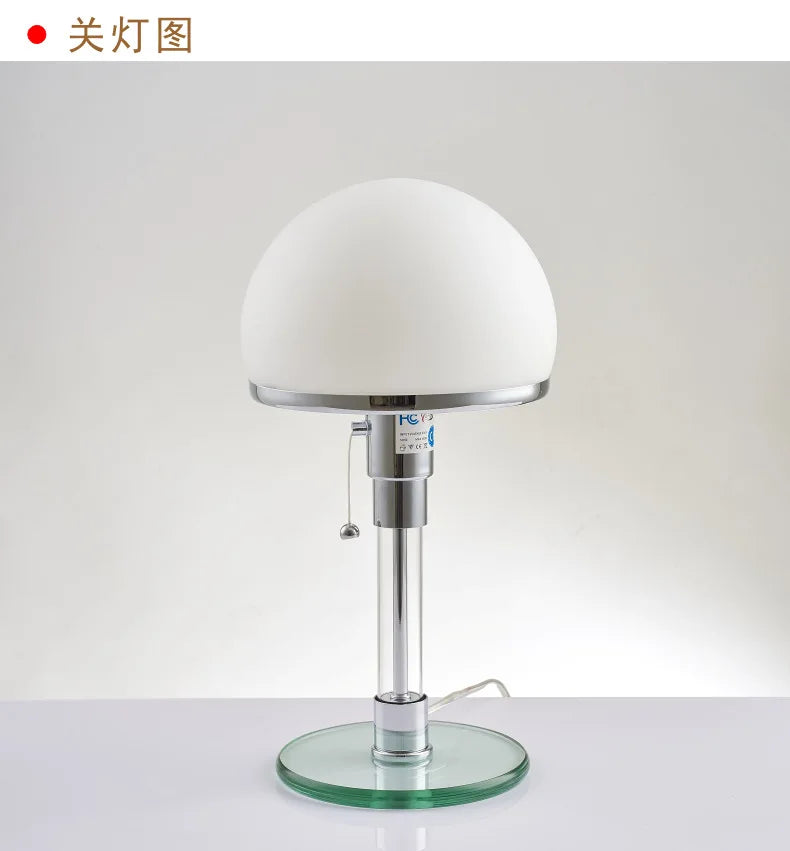 Bauhaus Lamp White Table Lamp Danish Designer Nordic Bedroom Bedside Simple Glass Table Light for Living Room