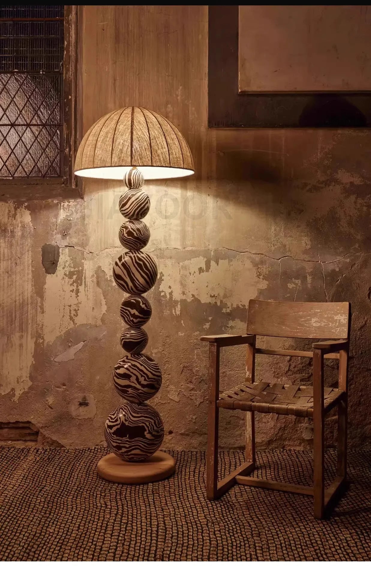 Medieval Zebra Floor Lamp Living Room Sofa Standing Lamp Creative Design Bedroom Decoration Desk Lamp Sphere Ornament Light LED