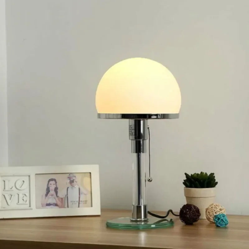 Bauhaus Lamp White Table Lamp Danish Designer Nordic Bedroom Bedside Simple Glass Table Light for Living Room