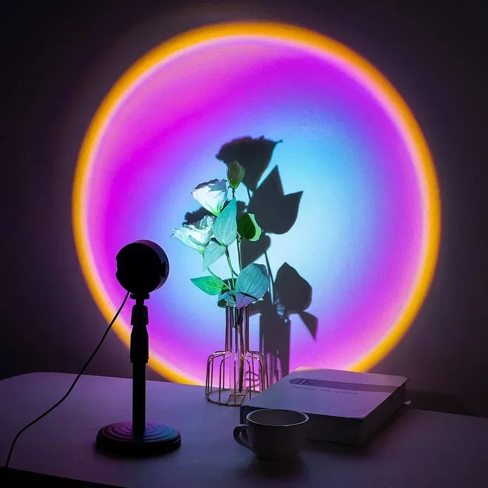 LED Sunset Lamp Nightlights USB Projector Birthday Party Decoration Mood Lights For Bedroom Living Room Wall Photography
