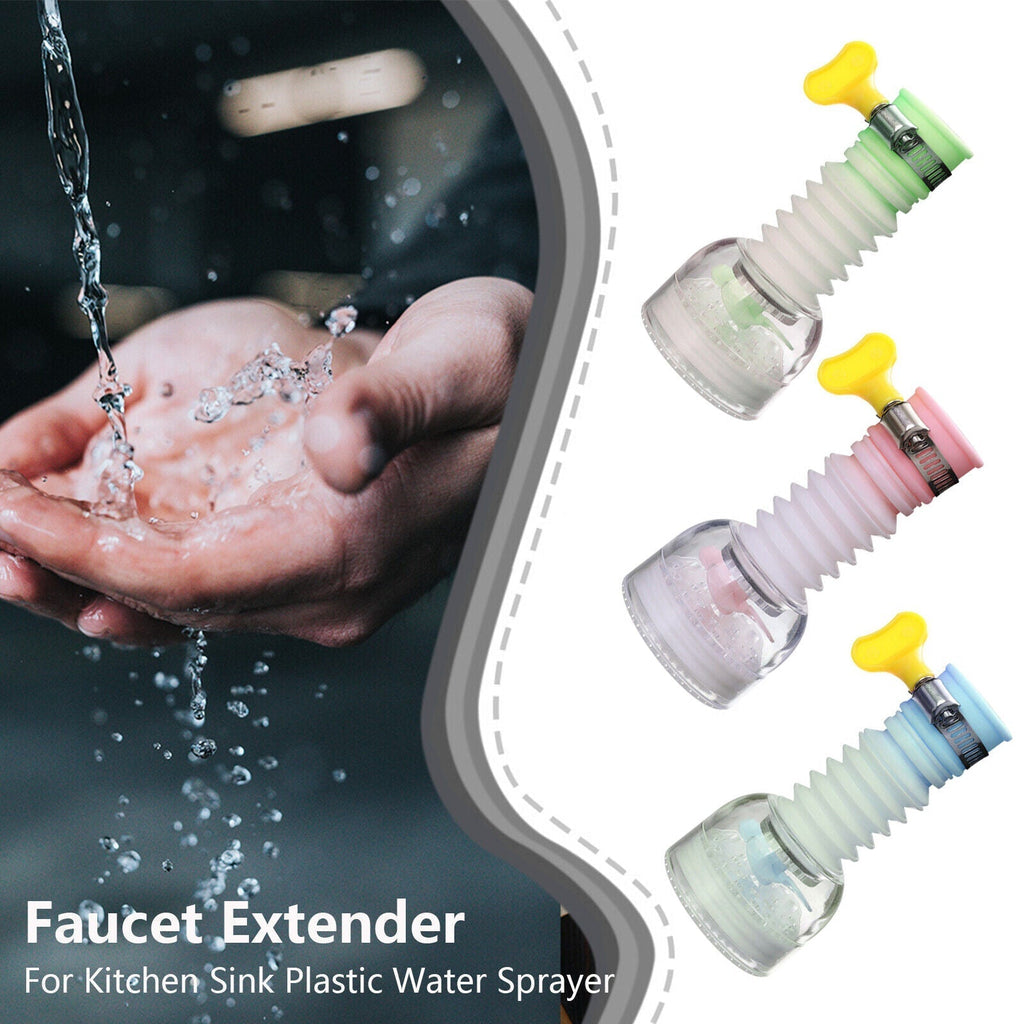 360° Rotating Faucet Extender – Flexible Kitchen Tap Sprayer Attachment
