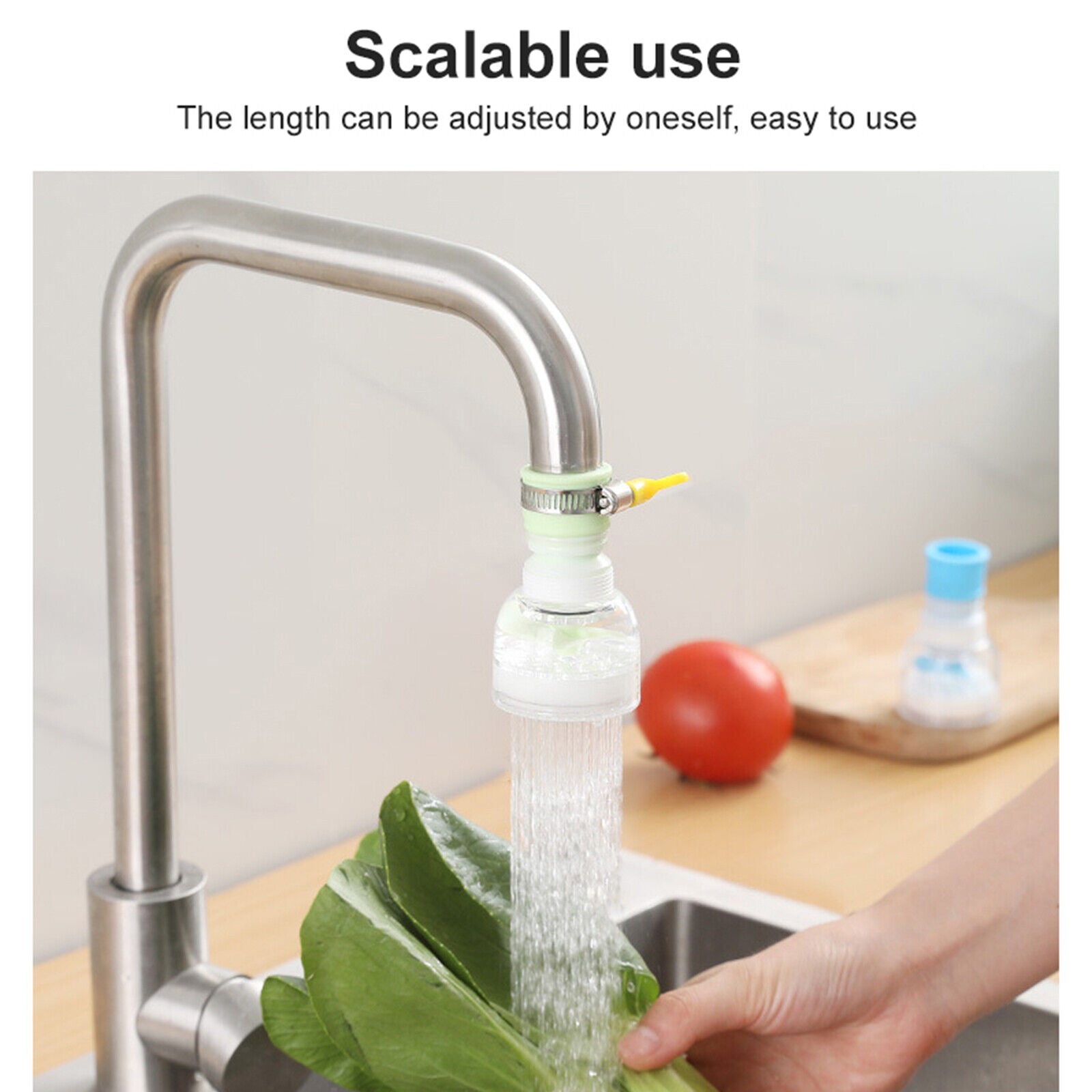 360° Rotating Faucet Extender – Flexible Kitchen Tap Sprayer Attachment